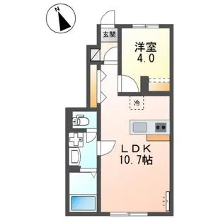 アジュール【106号室】の間取り