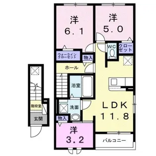 ルークテラス山西【2階】の間取り