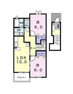 ヴィラ有ノ木【202号室】の間取り