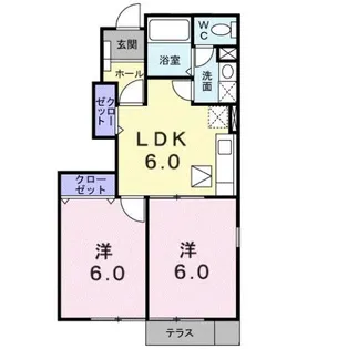 コーストアヴェニューB【1階】の間取り