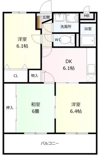 スクウェアガーデン東野・【205号室】の間取り
