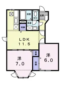 ラルジュ余戸 B【1階】の間取り