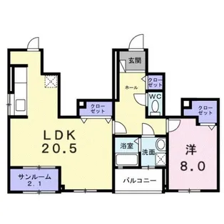 ボヌ シャンス M【1階】の間取り