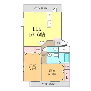 スカールシンセイⅡ・【201号室】の間取り