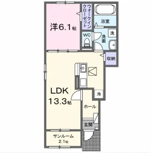 カナン和気【1階】の間取り