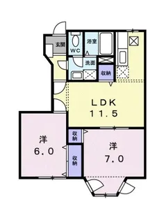 ウエストコート A【1階】の間取り