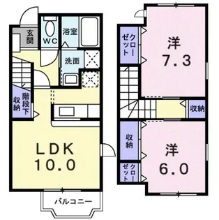 ミニヨンフルールB【1階】の間取り