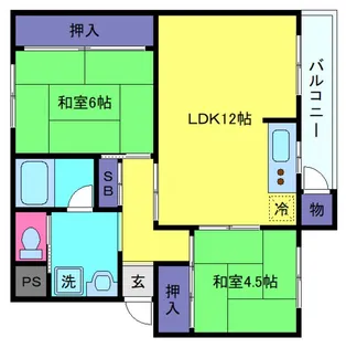 鶴甲コーポ14号棟【3階】の間取り