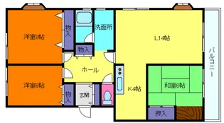 ハイツ仏天垣【1階】の間取り