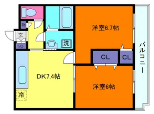 ルブニール西郷【4階】の間取り