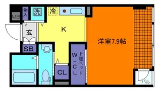 エス・キュート御影【1階】の間取り