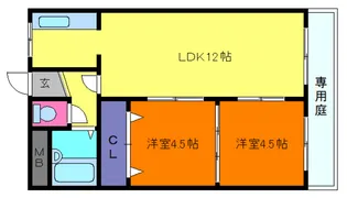 ヴィラ本山【1階】の間取り