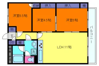 プラザ翠光【6階】の間取り