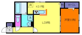 ユアメゾン魚崎【1階】の間取り