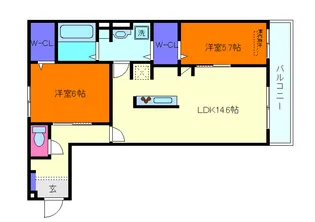ディアコート芦屋大原町【2階】の間取り