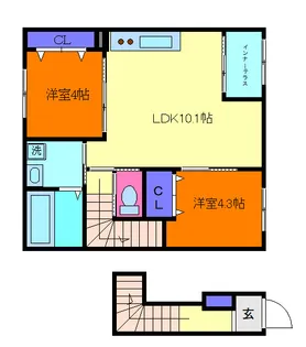 1LDKの間取り画像