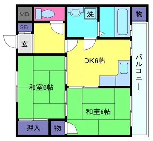 金盃第2ビル高羽荘【3階】の間取り