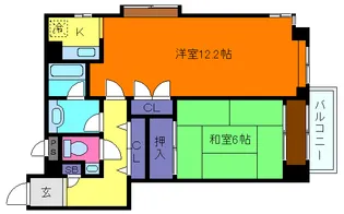 ルーア芦屋【2階】の間取り