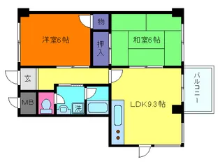 六甲司マンション【1階】の間取り