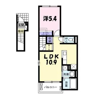 1LDKの間取り画像