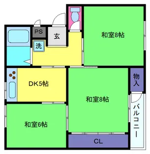 渦が森コーポ4号館【5階】の間取り