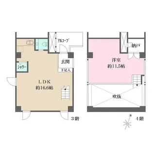 アルコーブ芦屋【304号室】の間取り