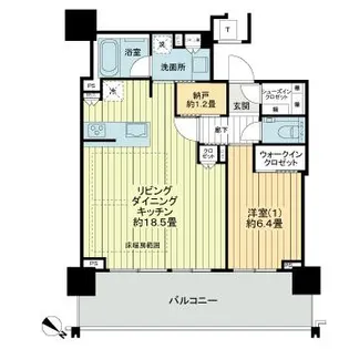 1LDKの間取り画像