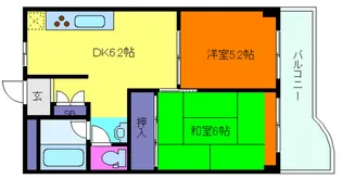 バッハレジデンス芦屋ウエスト【3階】の間取り