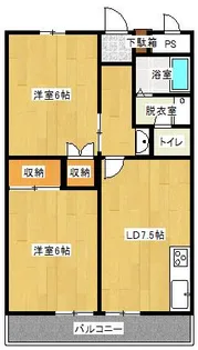 谷上ハイツ【403号室】の間取り