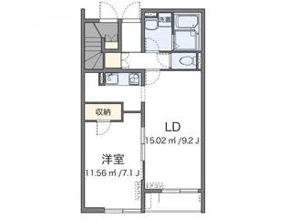 クレイノArinoⅡ【102号室】の間取り