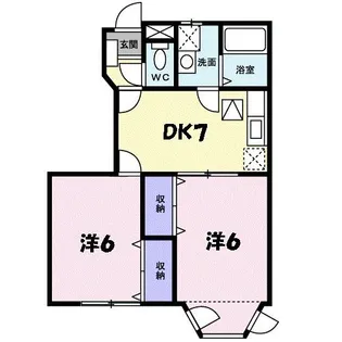アンジェリーク5、6、7号室【1階】の間取り