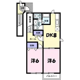シャトレ小竹2【2階】の間取り