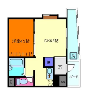 1DKの間取り画像