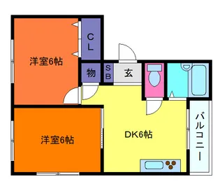 ボシュケ六甲【4階】の間取り