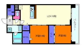 エクセルハイム東灘【2階】の間取り