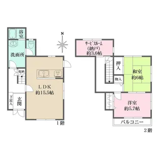 シティライフ山芦屋II【C号室】の間取り