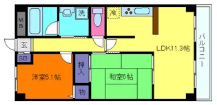 ベルベデール甲南【403号室】の間取り