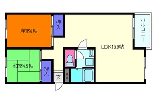 芦屋浜高層(若葉)1号棟【4階】の間取り
