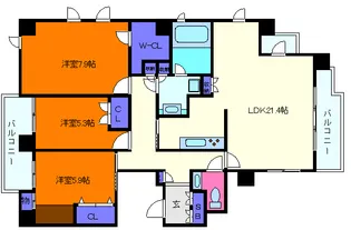 パーク・ハイム御影西平野【2階】の間取り
