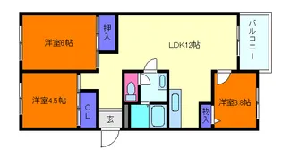 芦屋浜高層(若葉)2号棟【4階】の間取り