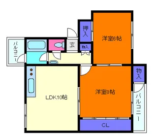 鶴甲コーポ2号館【4階】の間取り