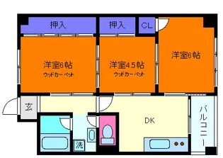 住吉台住宅壱号館【9階】の間取り