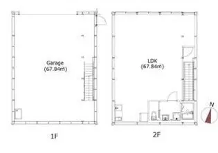 (仮称)東灘高架下ガレージハウスの間取り