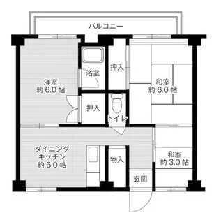 ビレッジハウス鈴蘭台4号棟【0102号室】の間取り