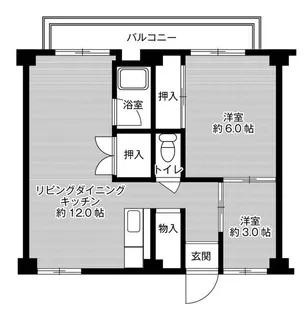 ビレッジハウス鈴蘭台1号棟【0302号室】の間取り