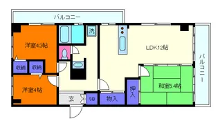 楠ヶ丘ジェム【3階】の間取り