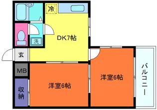 シャルム桜ヶ丘【2階】の間取り