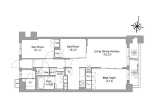 ミレーネ神戸住吉本町【3階】の間取り