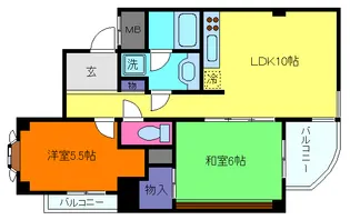 ハイム篠【2階】の間取り
