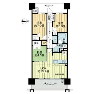 クレヴィアタワー神戸ハーバーランド【22階】の間取り